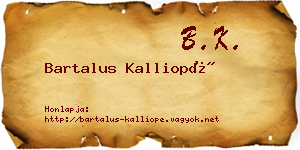 Bartalus Kalliopé névjegykártya